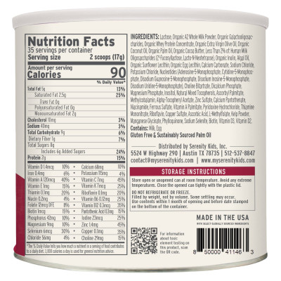 Serenity Kids, A2, Grass Fed Whole Milk Toddler Formula, For Tots 12-36 Months, 21 oz (595 g)