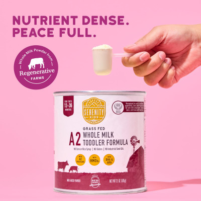 Serenity Kids, A2, Grass Fed Whole Milk Toddler Formula, For Tots 12-36 Months, 21 oz (595 g)