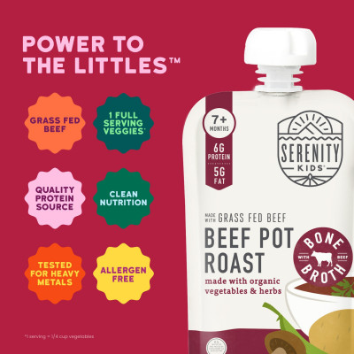 Serenity Kids, Beef Pot Roast with Organic Vegetables & Herbs, 7+ Months, 3.5 oz (99 g)
