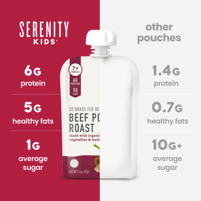 Serenity Kids, Beef Pot Roast with Organic Vegetables & Herbs, 7+ Months, 3.5 oz (99 g)