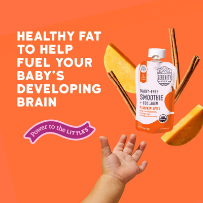 Serenity Kids, Dairy-Free Smoothie + Collagen, All Ages 6+ Months, Pumpkin Spice, 3.5 oz (99 g)