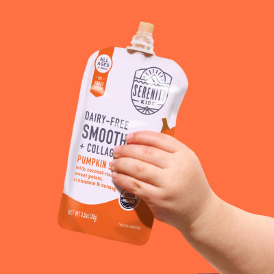 Serenity Kids, Dairy-Free Smoothie + Collagen, All Ages 6+ Months, Pumpkin Spice, 3.5 oz (99 g)