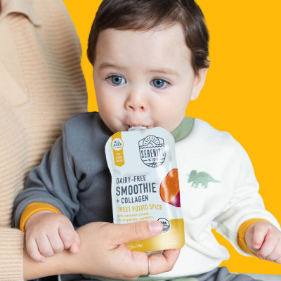 Serenity Kids, Dairy-Free Smoothie + Collagen, Sweet Potato Spice, All Ages 6+ Months, 3.5 oz (99 g)
