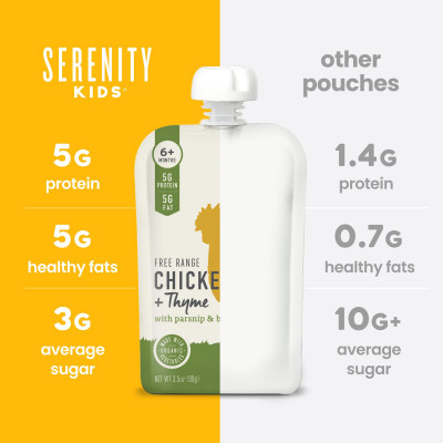 Serenity Kids, Free Range Chicken + Thyme with Parsnip & Beet, 6+ Months, 3.5 oz (99 g)