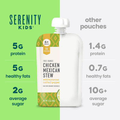 Serenity Kids, Free Range Chicken Mexican Inspired Stew with Butternut & Red Bell Pepper, 6+ Months, 3.5 oz (99 g)