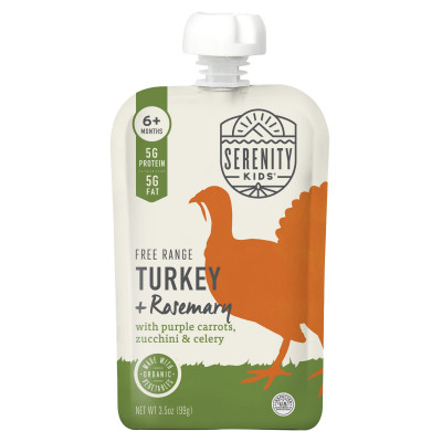 Serenity Kids, Free Range Turkey + Rosemary with Purple Carrots, Zucchini & Celery, 6+ Months, 3.5 oz (99 g)