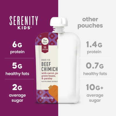 Serenity Kids, Grass Fed Beef Chimichurri with Carrot, Potato, Green Beans & Parsley, 7+ Months, 3.5 oz (99 g)