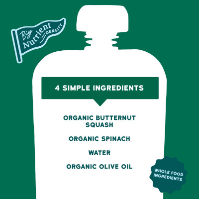 Serenity Kids, Organic Butternut Squash & Spinach with Olive Oil, 6+ Months, 3.5 oz (99 g)