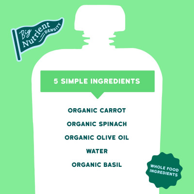Serenity Kids, Organic Carrot, Spinach & Basil with Olive Oil, 6+ Months, 3.5 oz (99 g)
