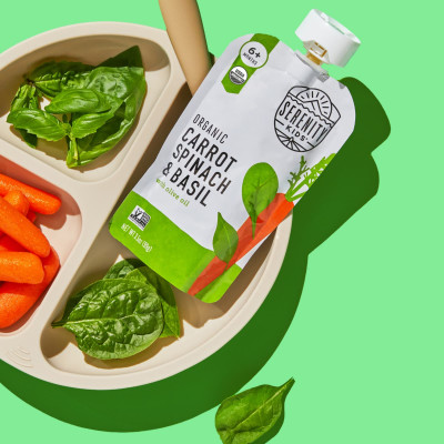 Serenity Kids, Organic Carrot, Spinach & Basil with Olive Oil, 6+ Months, 3.5 oz (99 g)