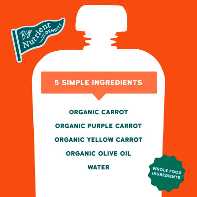 Serenity Kids, Organic Carrots, 6+ Months, Orange, Purple & Yellow Carrots with Olive Oil, 3.5 oz (99 g)