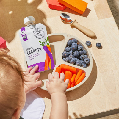 Serenity Kids, Organic Carrots, 6+ Months, Orange, Purple & Yellow Carrots with Olive Oil, 3.5 oz (99 g)