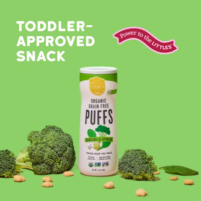 Serenity Kids, Organic Grain Free Puffs, Broccoli & Spinach, 1.5 oz (42 g)