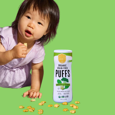 Serenity Kids, Organic Grain Free Puffs, Broccoli & Spinach, 1.5 oz (42 g)