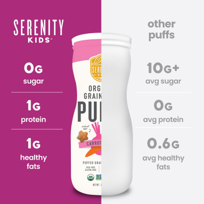 Serenity Kids, Organic Grain Free Puffs, Carrot & Beet, 1.5 oz (42 g)