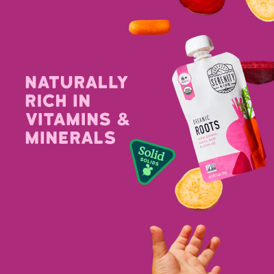 Serenity Kids, Organic Roots, Sweet Potato, Carrot, Beet & Olive Oil, 6+ Months, 3.5 oz (99 g)