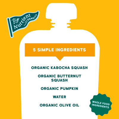 Serenity Kids, Organic Squashes, Kabocha Squash, Butternut, Pumpkin & Olive Oil, 6+ Months, 3.5 oz (99 g)