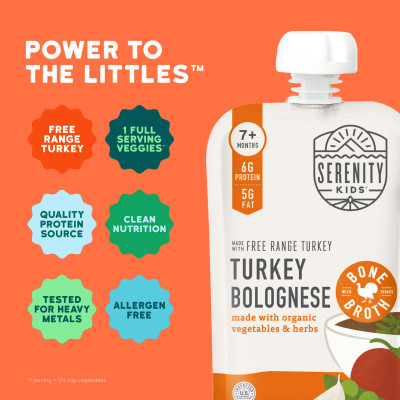 Serenity Kids, Turkey Bolognese with Organic Vegetables & Herbs, 7+ Months, 3.5 oz (99 g)