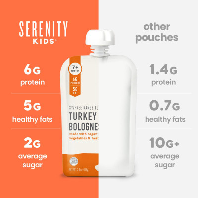 Serenity Kids, Turkey Bolognese with Organic Vegetables & Herbs, 7+ Months, 3.5 oz (99 g)