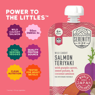 Serenity Kids, Wild Caught Salmon Teriyaki, 6+ Months, 3.5 oz (99 g)