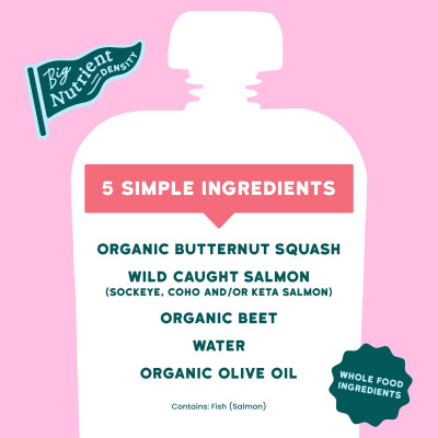 Serenity Kids, Wild Caught Salmon with Butternut Squash & Beet, 6+ Months, 3.5 oz (99 g)