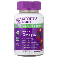SmartyPants, Organic Toddlers Multi & Omegas Gummies, Cherry and Mixed Berry, 60 Gummies