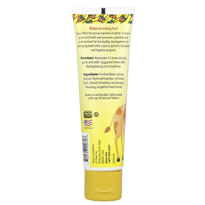 Xlear, Kid's Spry®, Tooth Gel with Xylitol, Age 3 Months and Up, Strawberry Banana, 2 fl oz (60 ml)