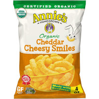 Annie's Organic Cheddar Cheesy Smiles, Baked Corn Puffs, 4 oz.