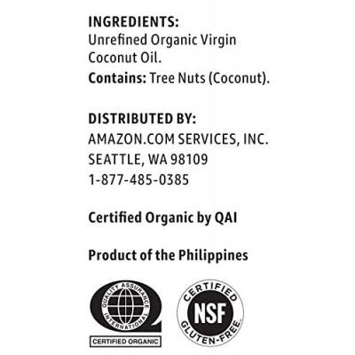 Amazon Brand - Happy Belly Organic Unrefined Virgin Coconut oils, 15 Fl Oz (Pack of 1)