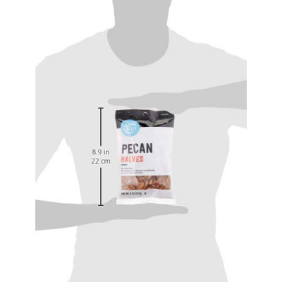Amazon Brand - Happy Belly Pecan Halves, No Added Salt, 8 Ounce