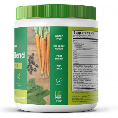 Amazing Grass Greens Blend Superfood: Super Greens Powder Smoothie Mix for Boost Energy ,with Organic Spirulina, Chlorella, Beet Root Powder, Digestive Enzymes & Probiotics, Original, 30 Servings