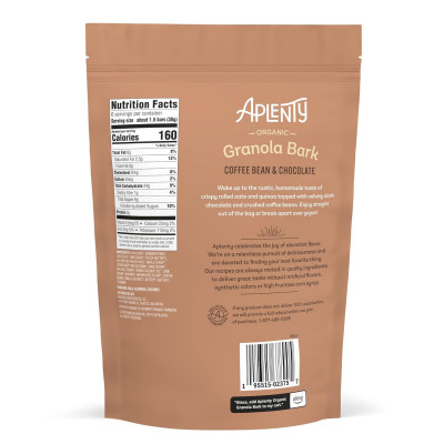 Amazon Brand, Aplenty, Organic Coffee Bean & Chocolate Granola Bark, 8 oz