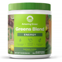 Amazing Grass Green Superfood Energy: Smoothie Mix, Super Greens Powder & Plant Based Caffeine with Green Tea and Flax Seed, Nootropics Support, Lemon Lime, 30 Servings
