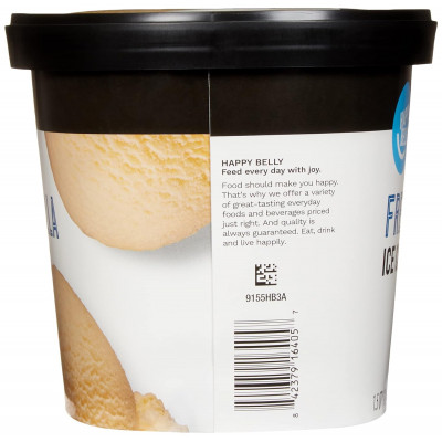 Amazon Brand - Happy Belly French Vanilla Ice Cream, 48 Fl Oz (Frozen)