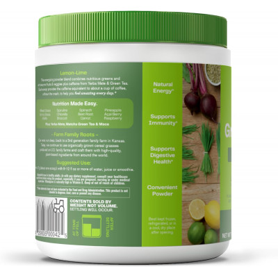 Amazing Grass Green Superfood Energy: Smoothie Mix, Super Greens Powder & Plant Based Caffeine with Green Tea and Flax Seed, Nootropics Support, Lemon Lime, 30 Servings