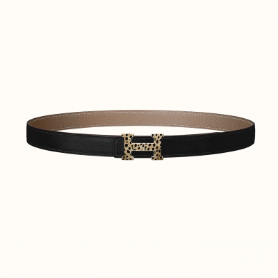 H Email Felins belt buckle & Reversible leather strap 24 mm