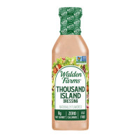 Walden Farms Thousand Island Dressing 12 oz. Bottle - Creamy & Tangy Flavor, 0g Net Carbs Condiment, Kosher Certified - Natural Topping for Salads, Pasta, Burger, Marinade for Chicken and More