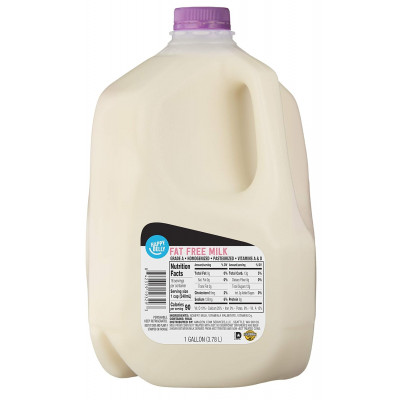 Amazon Brand - Happy Belly Fat Free Milk, Gallon, 128 Ounces