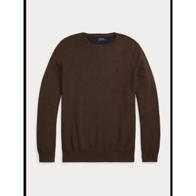 Mesh-Knit Cotton Crewneck Sweater