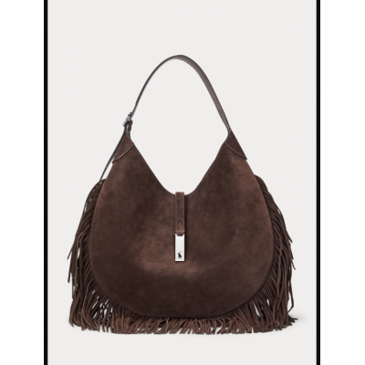 Polo ID Large Fringe Suede Shoulder Bag