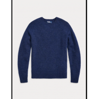 Suede-Patch Crewneck Sweater
