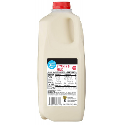 Amazon Brand - Happy Belly Whole Milk, Half Gallon, 64 Ounces