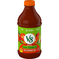 V8 Low Sodium Spicy Hot 100% Vegetable Juice, Vegetable Blend Juice with Tomato Juice and Spices, 46 FL OZ Bottle
