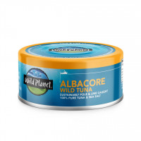 Wild Planet Albacore Wild Tuna with Sea Salt, Canned Tuna, Non-GMO, Kosher, Sustainably Wild-Caught, 5 Ounce, Single Unit/ Can