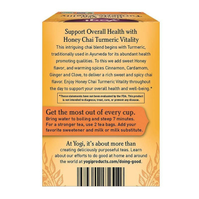 Yogi Tea, Honey Chai Turmeric Vitality, 16 ct