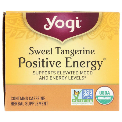 Yogi Sweet Tangerine Positive Energy, 16 Tea Bags, Packaging May Vary (Pack of 1)