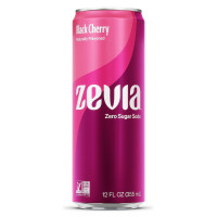 Zevia Zero Calorie Soda, Black Cherry, 12 Ounce Sleek Can