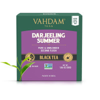 VAHDAM, Darjeeling Black Tea Bags (15 Pyramid Tea Bags) Non GMO, Gluten Free | Direct From Source In India | Pure Unblended Second Flush Darjeeling Tea Bags | Brew as Hot Or Iced Tea