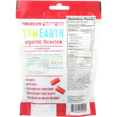 YummyEarth Organics Soft Eating Licorice, Pomegranate, 5 Ounce (00268674)