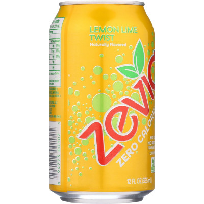 Zevia Zero Calorie Soda, Lemon Lime Twist, 12 Ounce Cans (Pack of 6)